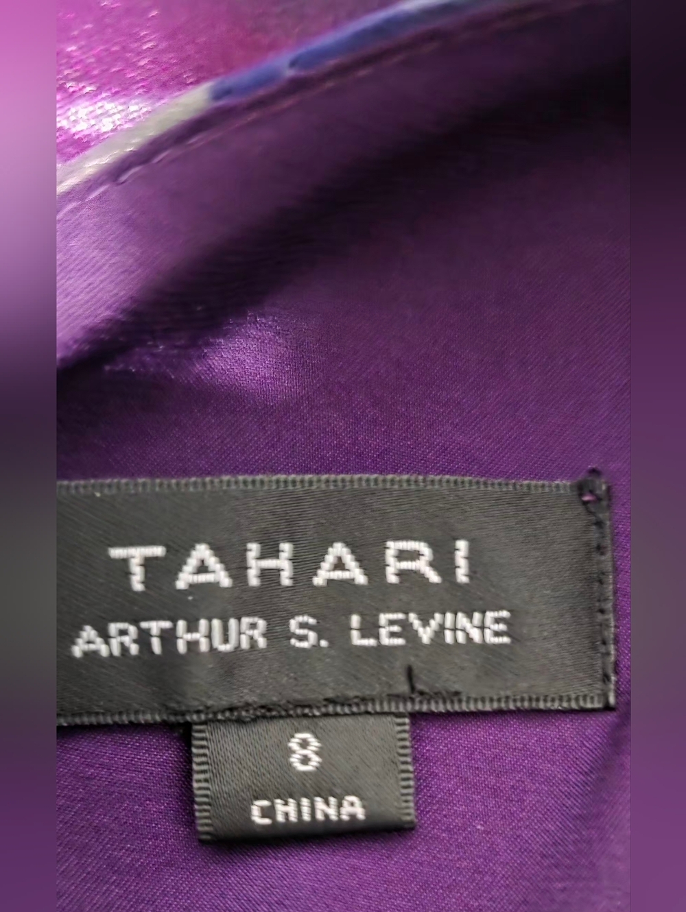 Tahari ASL Sleeveless Purple Floral Fit-and-Flare Dress Size 8 NWT - Picture 9 of 15